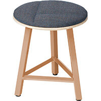 Frovi RELIC Low Stool Fabric Upholstered Seat With Vintage Copper Frame H460xW410xD400mm - Fabric Band I