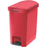 Rubbermaid Resin Slim Jim 30 Litre End Step Step-On Pedal Bin Red Rubbermaid Resin Slim Jim 30 Litre End Step Step-On Pedal Bin Red