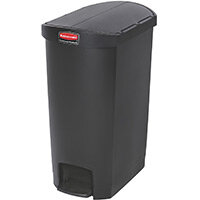 Rubbermaid Resin Slim Jim 50 Litre End Step Step-On Pedal Bin Black Rubbermaid Resin Slim Jim 50 Litre End Step Step-On Pedal Bin Black