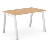 Switch Rectangular Modern Office Desk with White A Frame Leg & Beech Portal Top W1200xD700xH725mm