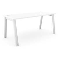 Switch Rectangular Modern Office Desk with White A Frame Leg & White Portal Top W1600xD700xH725mm Switch Rectangular Modern Office Desk with White A Frame Leg & White Portal Top W1600xD700xH725mm
