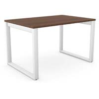 Switch Rectangular Modern Office Desk with White Closed Leg & Dark Walnut Plain Top W1200xD800xH725mm Switch Rectangular Modern Office Desk with White Closed Leg & Dark Walnut Plain Top W1200xD800xH725mm
