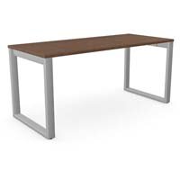 Switch Rectangular Modern Office Desk with Silver Closed Leg & Dark Walnut Plain Top W1600xD700xH725mm Switch Rectangular Modern Office Desk with Silver Closed Leg & Dark Walnut Plain Top W1600xD700xH725mm