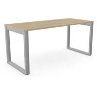 Switch Rectangular Modern Office Desk with Silver Closed Leg & Urban Oak Plain Top W1600xD700xH725mm