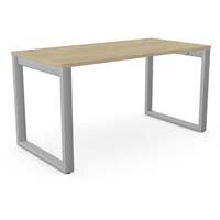 Switch Rectangular Modern Office Desk with Silver Closed Leg & Urban Oak Portal Top W1400xD700xH725mm Switch Rectangular Modern Office Desk with Silver Closed Leg & Urban Oak Portal Top W1400xD700xH725mm
