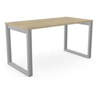 Switch Rectangular Modern Office Desk with Silver Closed Leg & Urban Oak Portal Top W1400xD700xH725mm