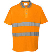 Portwest S171 Cotton Comfort Polo Shirt Orange Medium
