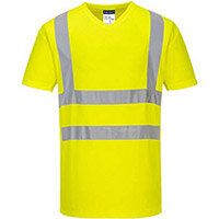 Portwest S179 V-Neck T-Shirt Mesh Inserts Yellow Medium