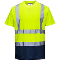 Portwest S378 Hi-Vis 2-Tone T-Shirt Yellow & Navy Medium