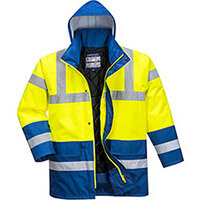 Portwest S466 Contrast Traffic Jacket Yellow & Royal Blue 3XL