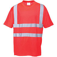 Portwest S478 Hi-Vis T Shirt Red Medium