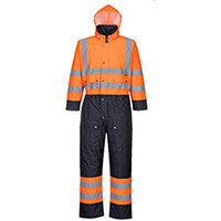 Portwest S485 Contrast Coverall Lined Orange & Navy Small