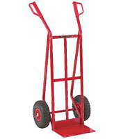 General Purpose Red Hand Truck Pneumatic Wheels Capacity 250kg 308074