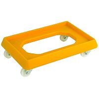 VFM Yellow Plastic Dolly For 600x400mm Containers Ref 382992 VFM Yellow Plastic Dolly For 600x400mm Containers Ref 382992