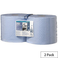 Tork Multi-Purpose Wiping Paper Blue Rolls 2-Ply 255m (2 Rolls) 130052