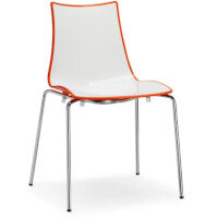 Zebra Bicolore Chrome Leg High Gloss Stacking Canteen Chair White/Orange