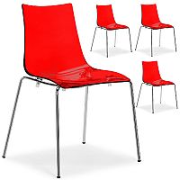 Zebra Antishock Chrome Leg Canteen & Breakout Stacking Chair Translucent Red Zebra Antishock Chrome Leg Canteen & Breakout Stacking Chair Translucent Red