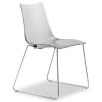 Zebra Antishock Canteen & Breakout Chrome Sled Frame Chair Transparent