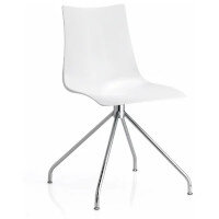 Zebra Antishock Canteen & Breakout Chrome Trestle Base Chair Glossy White