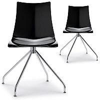 Zebra Antishock Canteen & Breakout Chrome Trestle Base Chair Glossy Black Set of 2 Zebra Antishock Canteen & Breakout Chrome Trestle Base Chair Glossy Black Set of 2