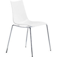 Zebra Technopolymer Chrome Leg Canteen & Breakout Stacking Chair Linen White