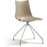 Zebra Technopolymer Canteen Chair with Chrome Trestle Revolving Base Dove Grey