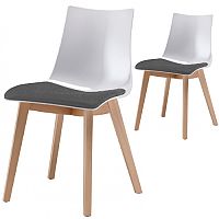 Natural Zebra Antishock Canteen & Breakout Wooden Leg Chair With Grey Fabric Cushion Glossy White Set of 2 Natural Zebra Antishock Canteen & Breakout Wooden Leg Chair With Grey Fabric Cushion Glossy White Set of 2