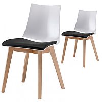 Natural Zebra Antishock Canteen & Breakout Wooden Leg Chair With Anthracite Imitation Leather Cushion Glossy White Set of 2 Natural Zebra Antishock Canteen & Breakout Wooden Leg Chair With Anthracite Imitation Leather Cushion Glossy White Set of 2