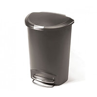 Simplehuman Semi-Round Plastic Bin 50L Pedal Operated Grey CW1357 Simplehuman Semi-Round Plastic Bin 50L Pedal Operated Grey CW1357