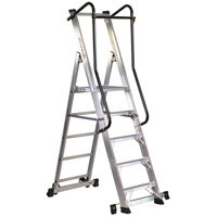 Moby - 5 Step Aluminium Podium Ladder - a durable, aluminium, multipurpose stepladder solution with non-slip design and easy storage