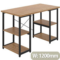Soho Eaton Home Office Desk W1200mm Oak Desktop & Black Metal Frame Soho Eaton Home Office Desk W1200mm Oak Desktop & Black Metal Frame