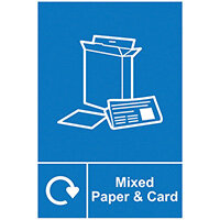 Spectrum Industrial Recycle Sign Mixed Paper/Card 150x200mm SAV 18136 Spectrum Industrial Recycle Sign Mixed Paper/Card 150x200mm SAV 18136