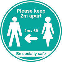 Please Keep 2m Apart SAV LAM Turquoise 190mm Pack of 25 STP312 Please Keep 2m Apart SAV LAM Turquoise 190mm Pack of 25 STP312