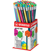 Stabilo 160 Pencil with Eraser Mini Display Pack of 72 2160/72-1HB Stabilo 160 Pencil with Eraser Mini Display Pack of 72 2160/72-1HB
