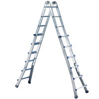 Scalissima Plus 8+8 - Aluminium Telescopic Ladder - a durable, telescopic, aluminium solution with non-slip design and easy storage