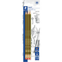 Noris Blister Card of 3 Eraser Tip Pencils Pack of 10 122-2BK3DA Noris Blister Card of 3 Eraser Tip Pencils Pack of 10 122-2BK3DA