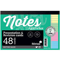 Silvine Revision Presentation and Note Cards Assorted CR50AC-C Silvine Revision Presentation and Note Cards Assorted CR50AC-C