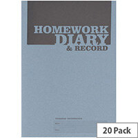 Silvine A5 Homework Diary Blue EX204 Pack of 20