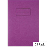 Silvine Tough Shell Exercise Book A4 Feint Ruled with Margin Purple EX140