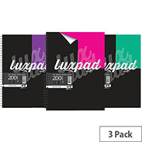 Silvine Luxpad Printed Hardback Wirebound Notebook 200 Pages A4+ Pack of 3 LUXA4FM Silvine Luxpad Printed Hardback Wirebound Notebook 200 Pages A4+ Pack of 3 LUXA4FM
