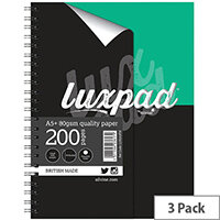 Silvine Luxpad Printed Hardback Wirebound Notebook 200 Pages A5+ Pack of 3 LUXA5FM Silvine Luxpad Printed Hardback Wirebound Notebook 200 Pages A5+ Pack of 3 LUXA5FM