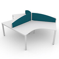 Switch 120 Degree 3 Person Bench Desk With Privacy Screens W1200mm Switch 120 Degree 3 Person Bench Desk With Privacy Screens W1200mm