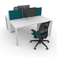 Switch 2 Person Bench Desk With Privacy Screens, Matching Under-Desk Pedestals & Chairs W 1800mm x D 2x800mm