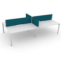 Switch 4 Person Bench Desk With Privacy Screens W 2x1000mm x D 2x600mm Switch 4 Person Bench Desk With Privacy Screens W 2x1000mm x D 2x600mm
