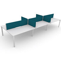 Switch 6 Person Bench Desk With Privacy Screens W 3x1000mm x D 2x600mm Switch 6 Person Bench Desk With Privacy Screens W 3x1000mm x D 2x600mm