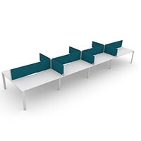 Switch 8 Person Bench Desk With Privacy Screens W 4x 1000mm x D 2x700mm