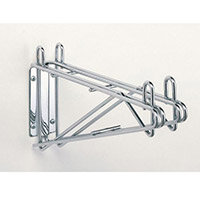Fixed Double Chrome Wall Mounted Bracket For 356mm Deep Metro Wire Shelves Fixed Double Chrome Wall Mounted Bracket For 356mm Deep Metro Wire Shelves