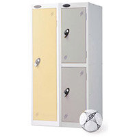 Probe 2 Door Low Locker Cam Lock ACTIVECOAT W305xD460xH1210mm Silver Body Silver Door 7 Year Warranty
