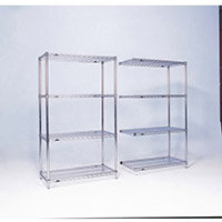 Olympic Chrome Wire Shelving System 1590mm High Add-On Unit WxD 1524x457mm 4 Shelves & 2 Posts 275kg Shelf Capacity