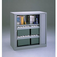 Cupboard Tambour Side Opening Small Hxwxd: 1016X1000X470mm Grey Cupboard Tambour Side Opening Small Hxwxd: 1016X1000X470mm Grey